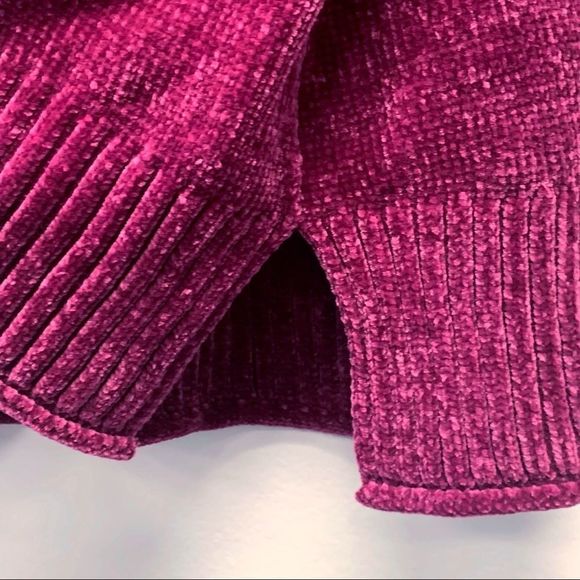 Plus Size Fuchsia Rib Knit Chenille Scoop Neck Sweater, 3X - Picture 6 of 11